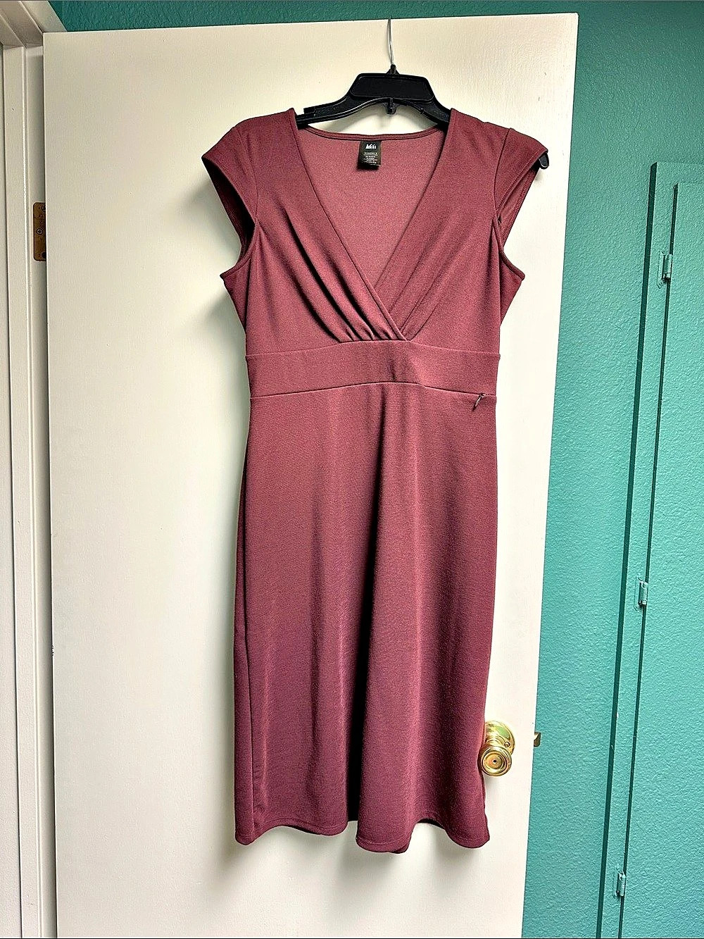 REI Midi Wrap-Front Dress in Maroon Size Small